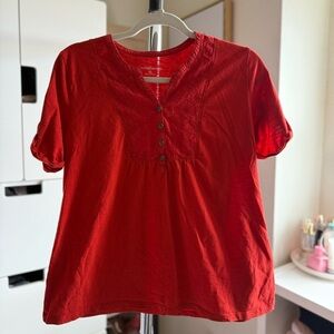 Croft & Barrow Women's Red Short Sleeve Top Size XL